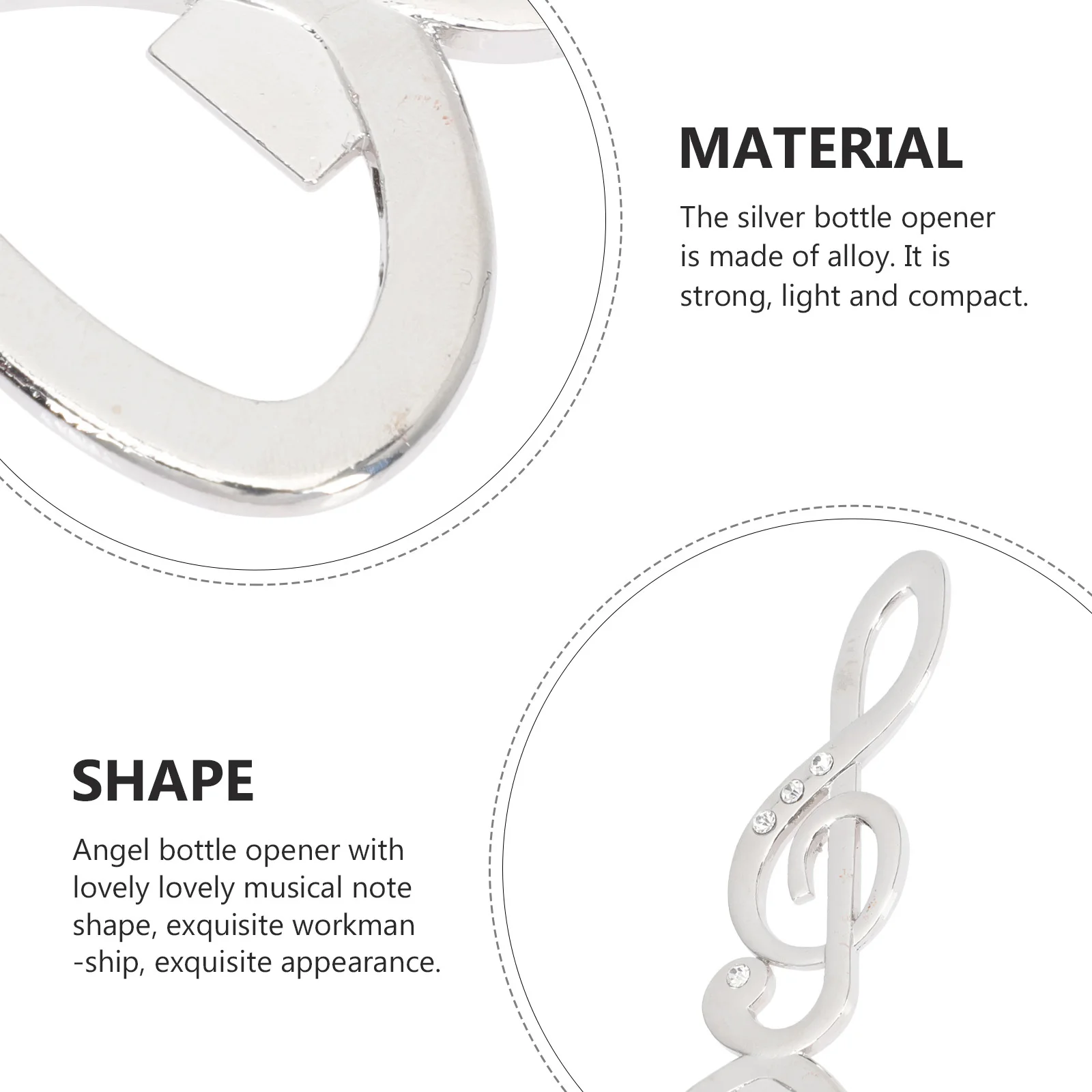 

2Pcs Rhinestone Bottle Opener Premium Metal Crafts Bottle Lifter for Home Bar Party Use Note Shape Beer Opening Tool Decorative