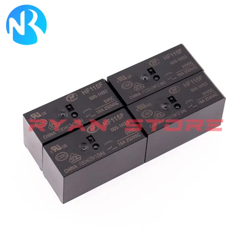 5Pcs Relay HF115F  JQX 115F I 005 012 024 1HS1 1HS3 1ZS1 1ZS3 2HS4 12A 16A 8A 4/5/6/8Pin JQX-115F-012-1HS1 JQX115F I 005-1HS3