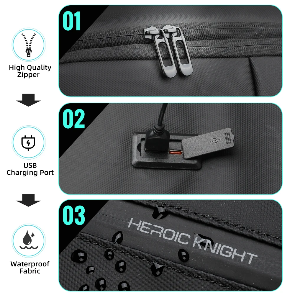 香港大容量ビジネスバックパック メンズ 防水 盗難防止 旅行バックパック 15.6インチ ノートパソコンバックパック USB付き カジュアルリュックサック