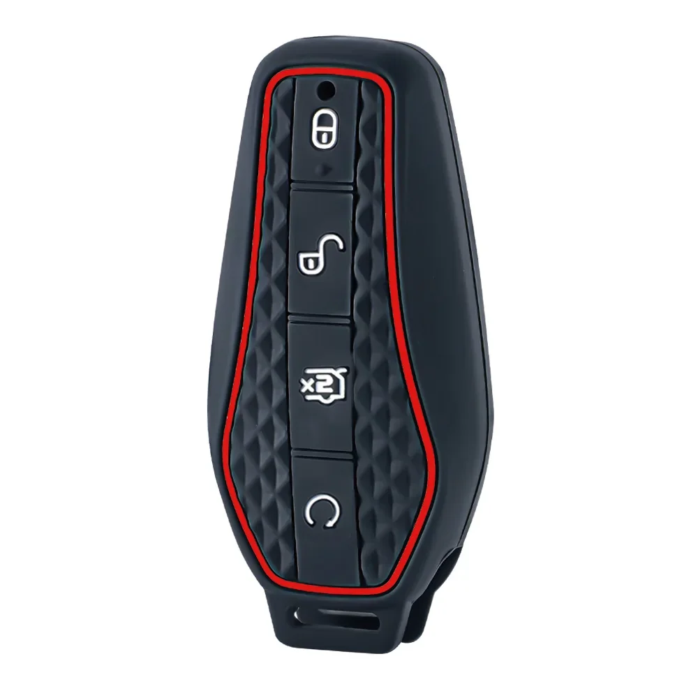 Non-slip Diamond Grain Key Sleeve Fit BYD Han Dolphin Atto3 Song PRO Tang DM Qin PLUS Soft Silicone EV Remote Key Protective Cap