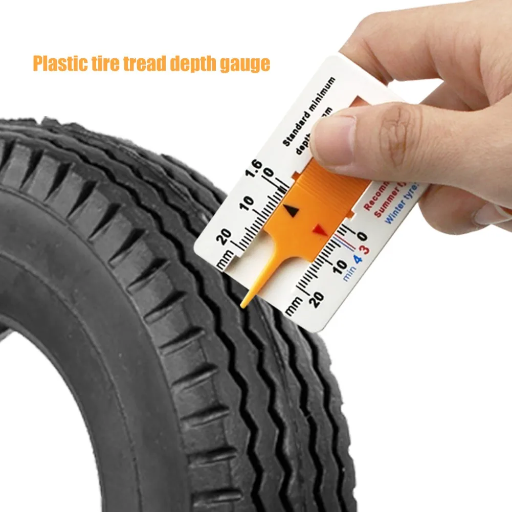 0-20mm Auto Car Wheel Tread Depthometer Depth Indicator Ruler Plastic Tread Gauge Tire Tread Depth Meter Tire Wheel Measure Tool