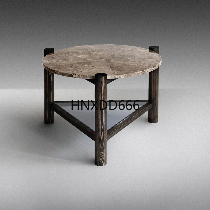 

Design Creative Stone Plate Coffee Table Shaped Sofa Side Table