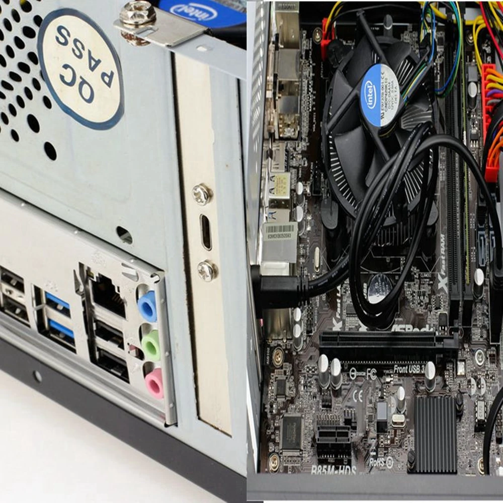 50cm Type C USB-C Female to USB 3.0 Motherboard 20Pin Panel Mounted Cable With Back PCI Back Expansion Bracket