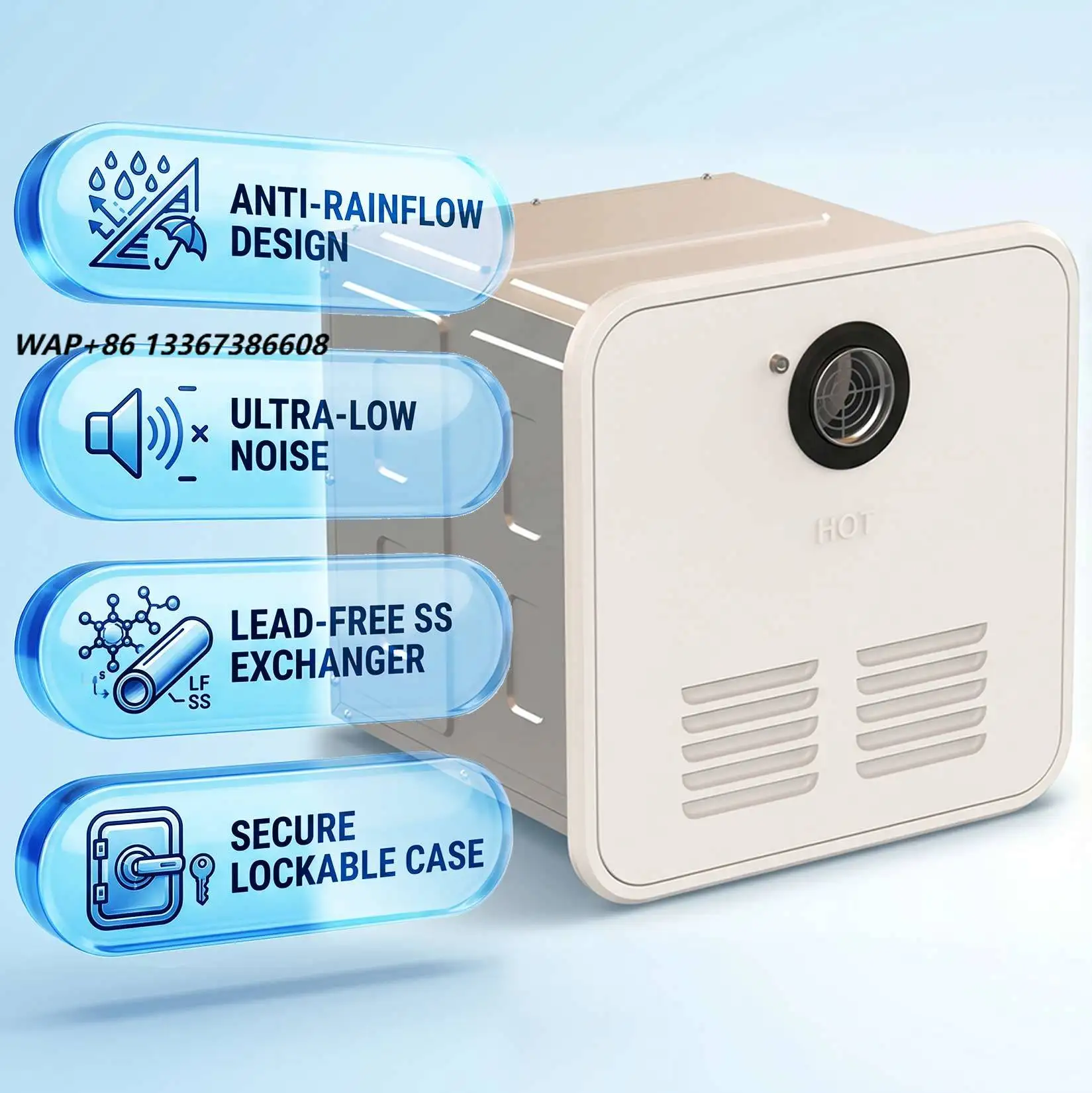 65,000 BTU - 80,000 BTU RV Tankless Water Heater High Performance Propane Gas Instant Heater 12V DC