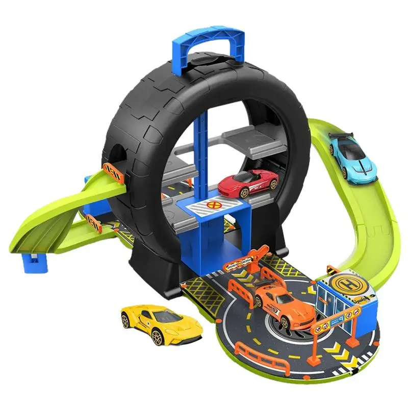 

Green Toys Parking Garage Race Tracks Intellectual Games Educational Toy For Construct Vehicles Race Tracks Gift For Kids