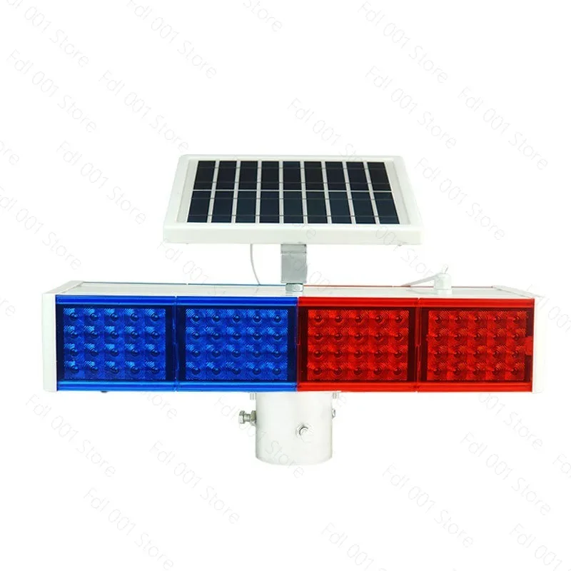 Solar warning flash light Double-sided red and blue night traffic Road construction Barricade signal light LED ABS