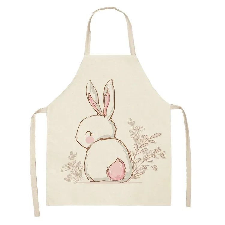 Little White Rabbit Pattern Goods for Home Kitchen Child Apron Alpaca House Cleaning House Cleaning Kitchen Accessories