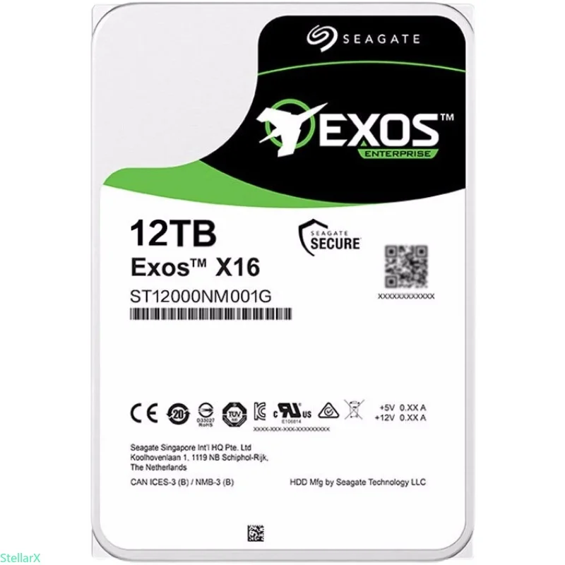 

Для Seagate Exos ST12000NM001G жесткий диск SATA III 12 ТБ 3,5 дюйма 256 МБ