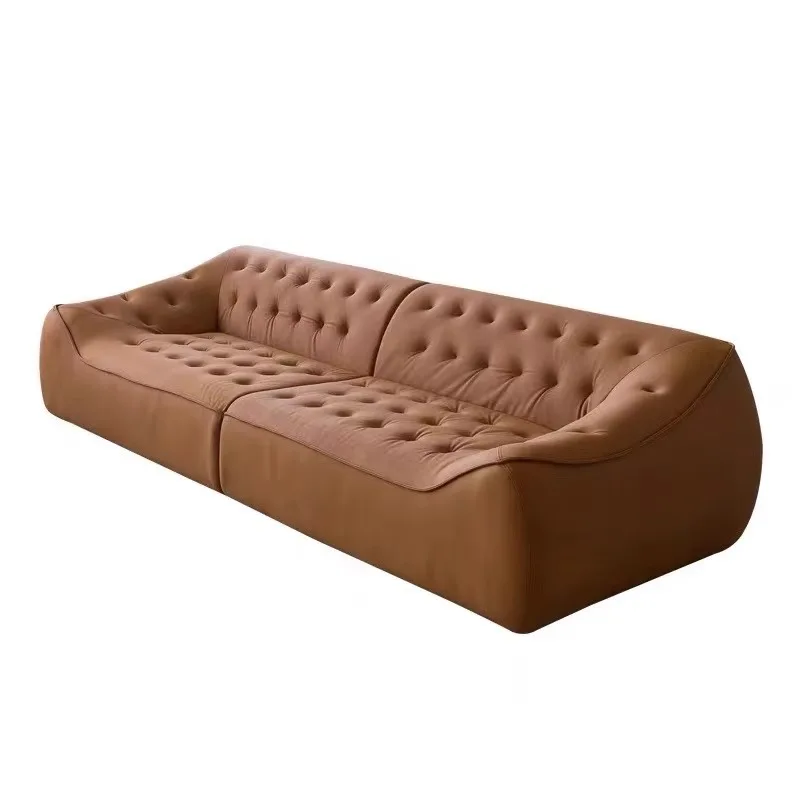 CX minimalist living room bean bag sofa retro medieval French, straight row leather sofa