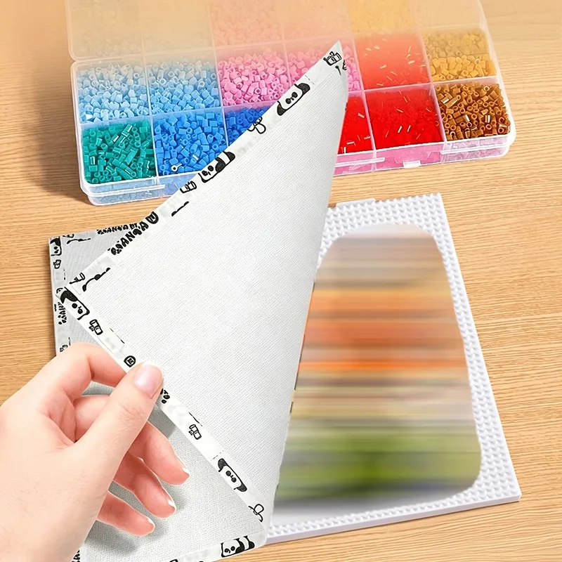 Hitzebeständiges Bügelpapier für Schmelzperlen, wiederverwendbare Antihaftblätter für Perler-Perlen, DIY Pixel-Art, Steckbrett-Bastelarbeiten – Detail 7