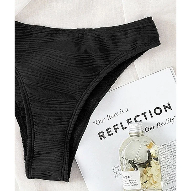 Trendy Solid 2 Piece Swimsuit Women Sexy Lace Up Suspender Thong Bikini Set Summer 2025 New Simple Ladies Beachwear Bathing Suit