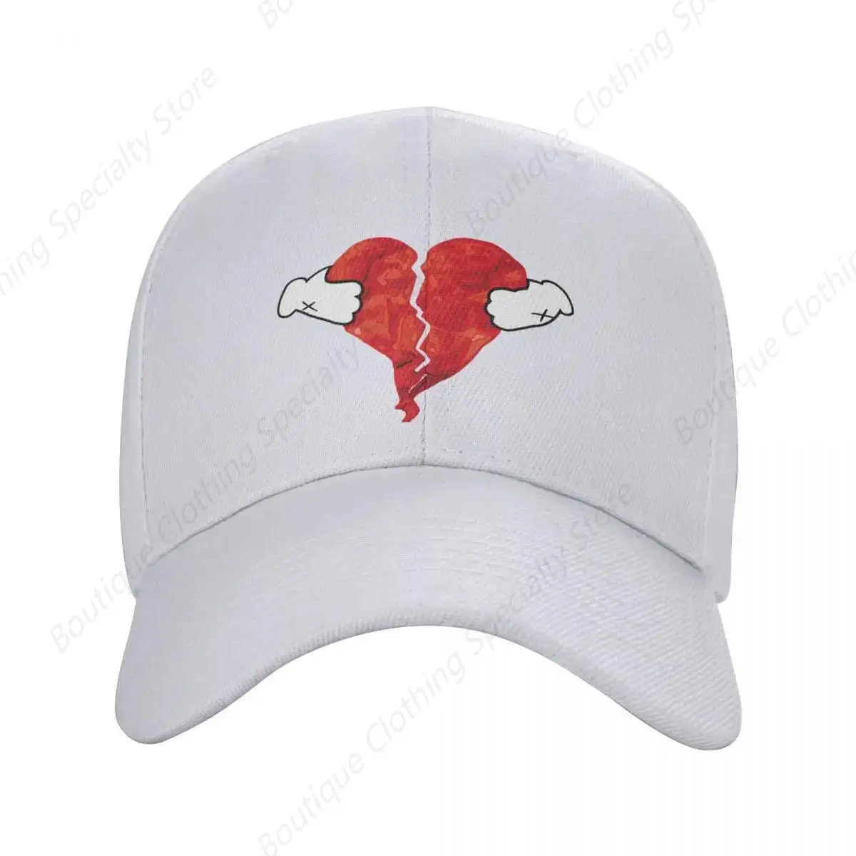 Punk Unisex Kanye West Heart Break Baseball Cap Adult Adjustable Dad Hat for Men Women Hip Hop Snapback Caps