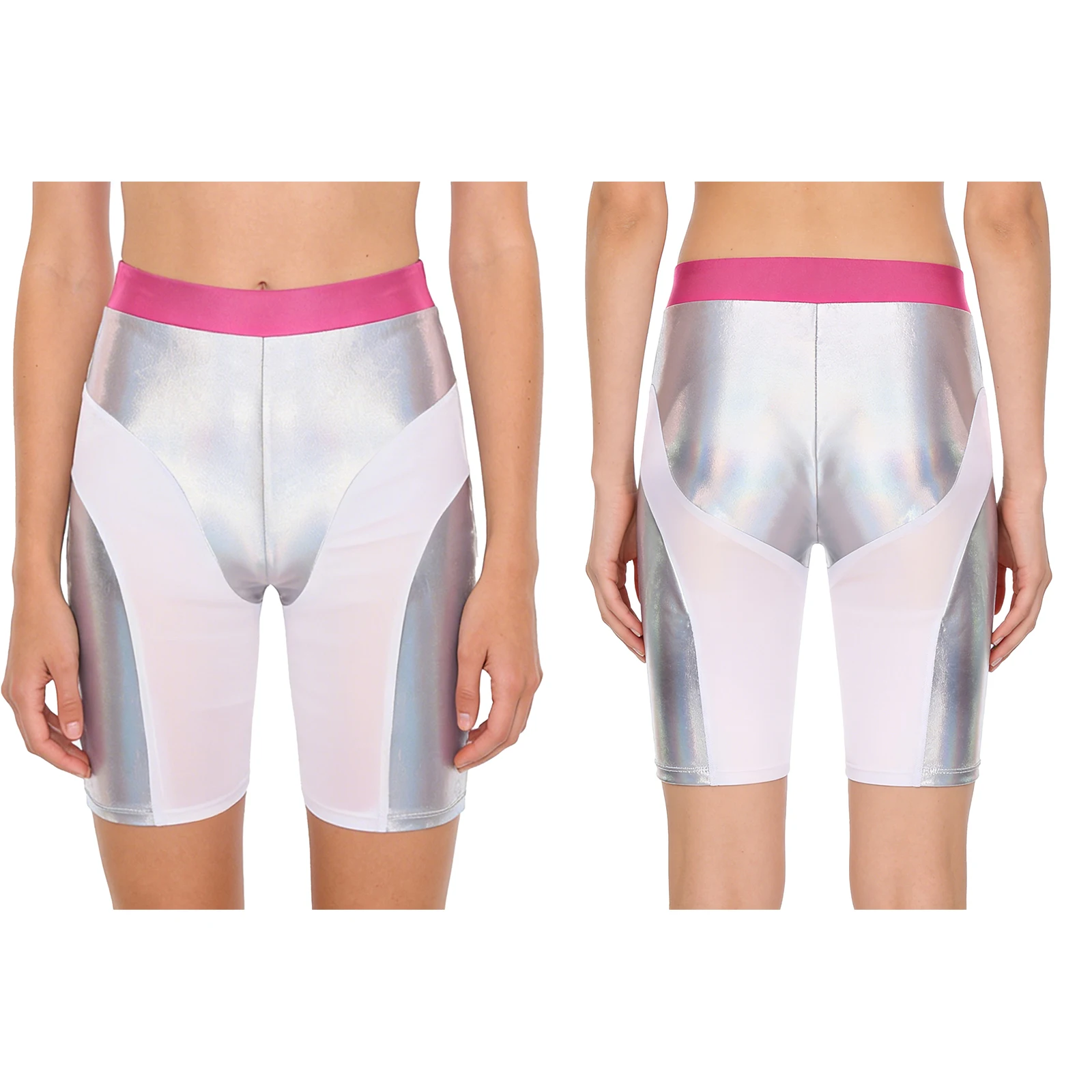 Mulheres motocicleta motociclista esporte correndo shorts retalhos cintura fino ajuste lápis shorts para yoga treino esporte musculação curto