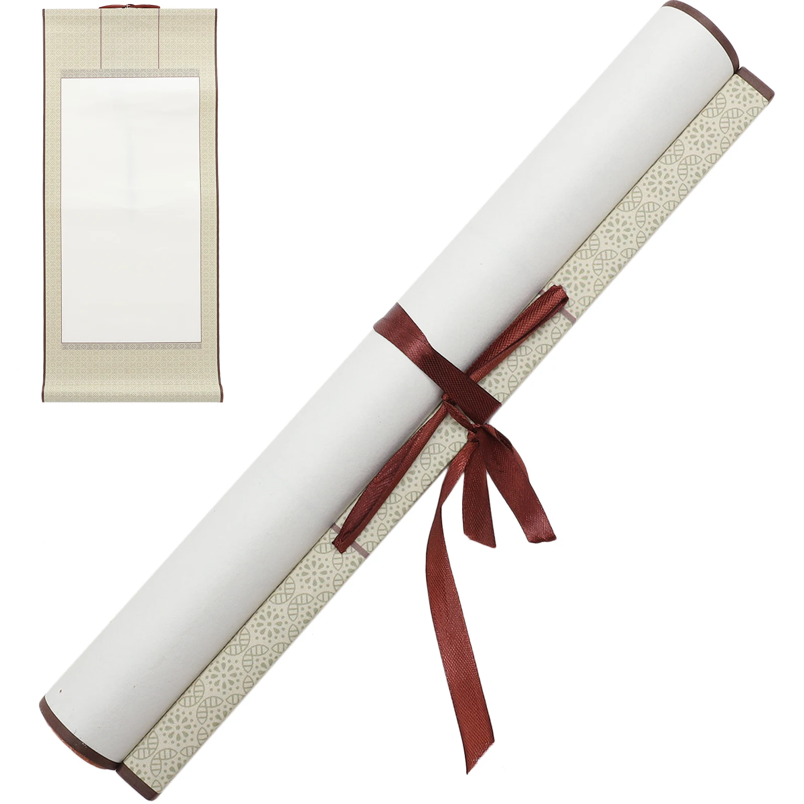 

2pcs Blank Painting Scroll Hanging Calligraphy Wall Mounting Chinese Art Paper For Drawing Watercolor Home Decor Supply