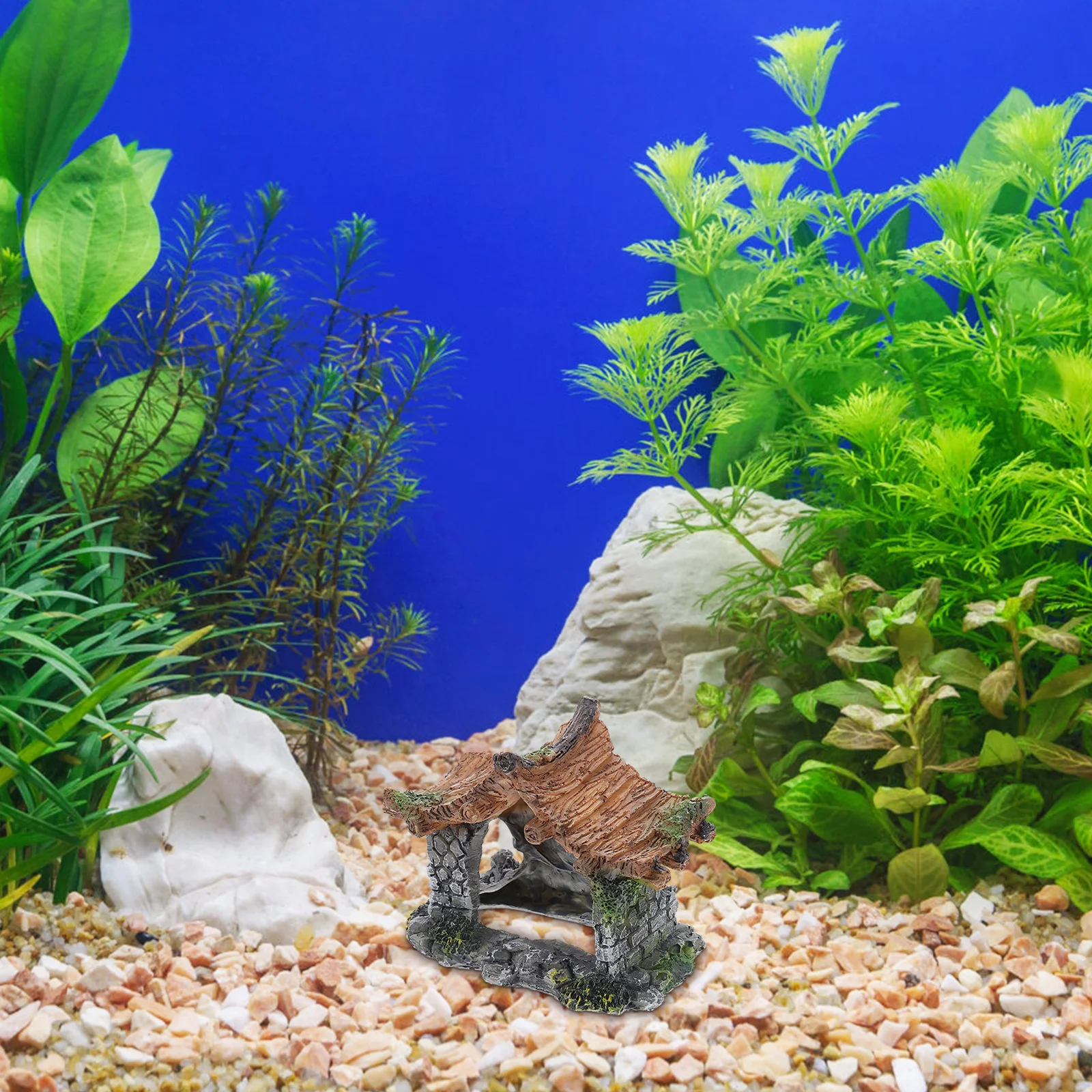 

Fish Tank Resin Cottage Ornament Simulation Underwater House Shrimp Breeding Shelter Aquarium Decorations Fish