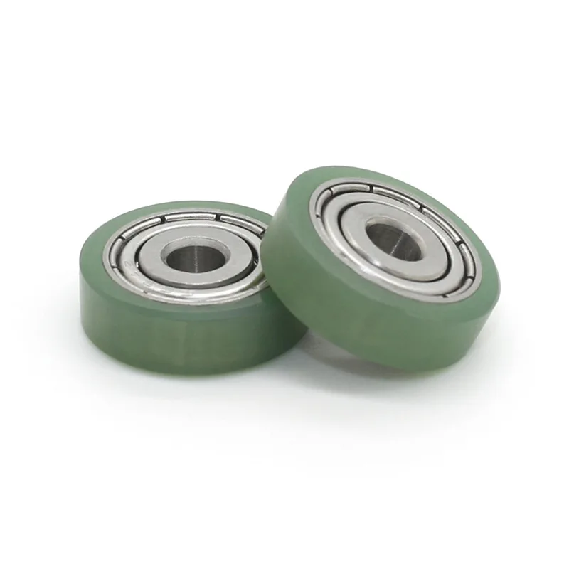 rubber-coated bearing, roller PPSU green small wheel, wear-resistant pulley, large quantity wholesale 4 * 16 * 5mm