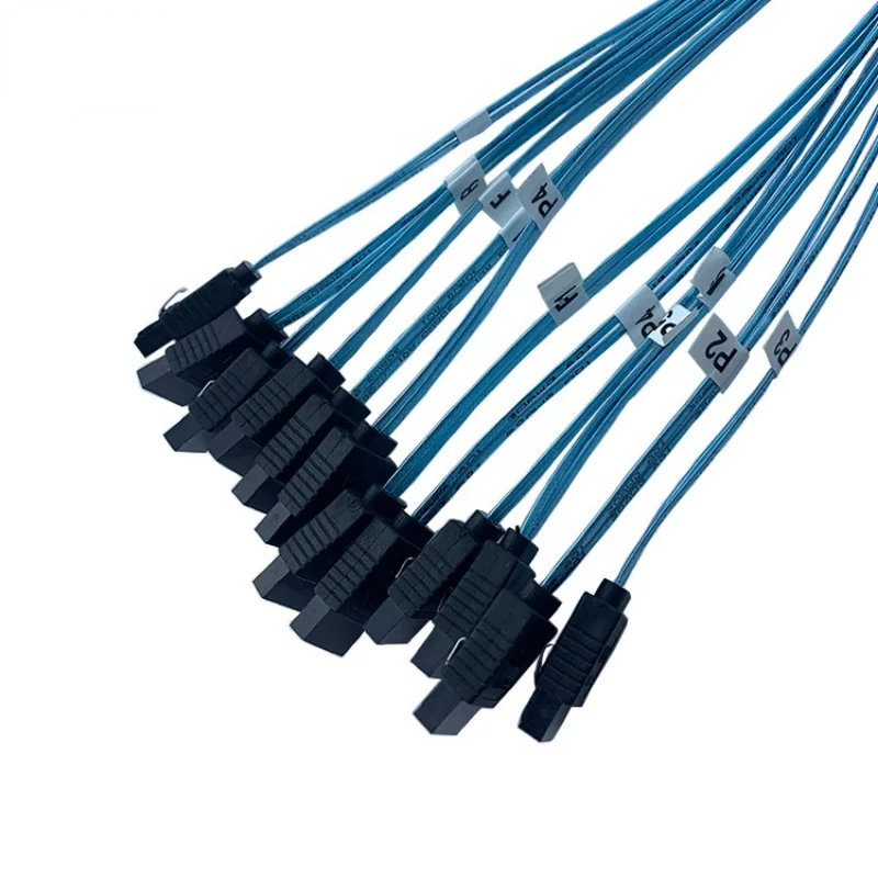 6 pcs/set Sata To Sata Cable 4/6 Ports/Set Date Cable 7 Pin Sata Sas Cable 6Gbps Sata To Sata HDD Cable Cord For Server Mining