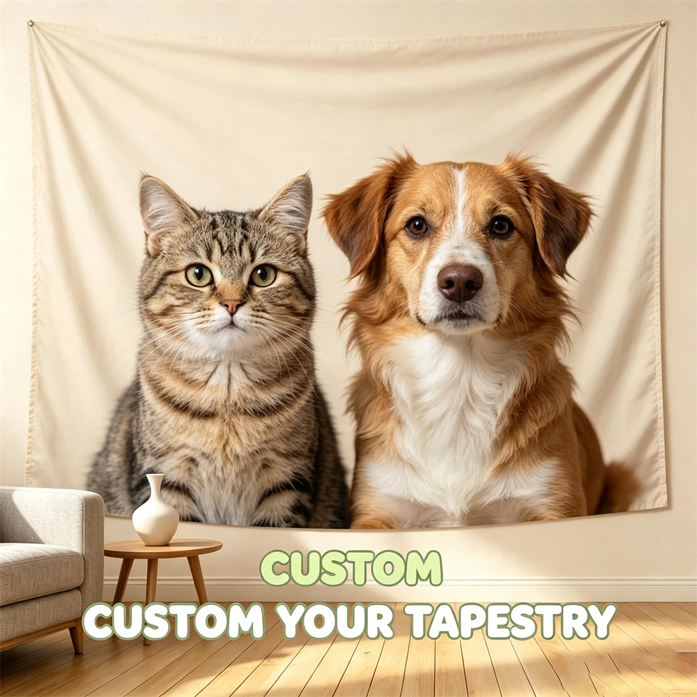Customizable 2D Flat Wall Hanging Tapestry High Definition Personalize Photo/Text/Logo Options Multiple Sizes Available