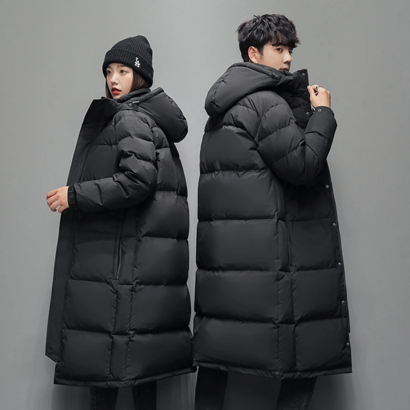 2023 Winter New Youth Fashion Trend Warm Extended Cotton Coat Couple Casual Fashion Loose Versatile Cotton Coat