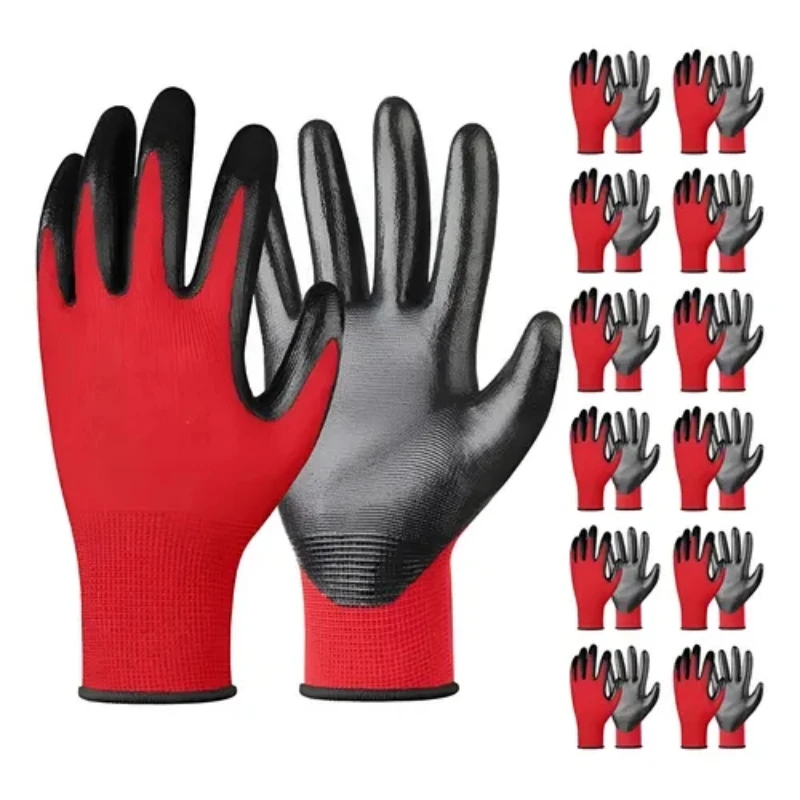 20PCS Safety Work Gloves PU Coated Seamless Knit Industrial Work Labor Gloves Polyurethane Coated Grip for Construction Assembly