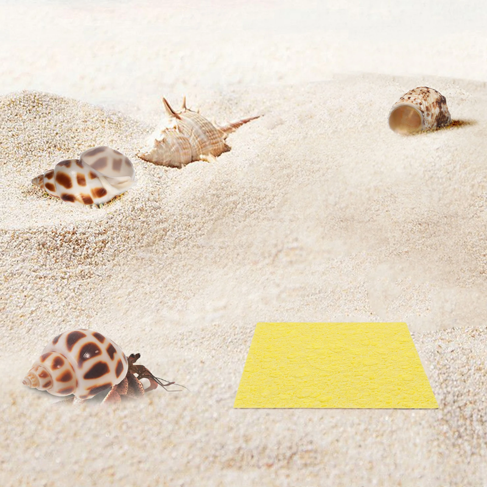 

20pcs Humidity Unbleached Natural Sea For Water Dish Easy Maintenance 2.3 Inch Square Reptile Supplies Crab Tank Aquarium