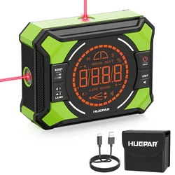 Huepar Digital Angle Gauge AG2L 3-1N-1 Digital Angle Gauge Magnetic with Laser Level  Inclinometer for  Decorations Woodworking