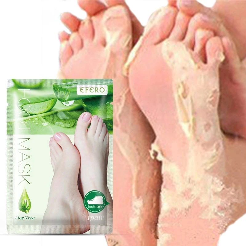 12pcs=6pair Dead Skin Remover Foot Mask Exfoliating Feet Mask Socks For Pedicure Peeling Heels Foot Mask Aloe Vera Feet Mask