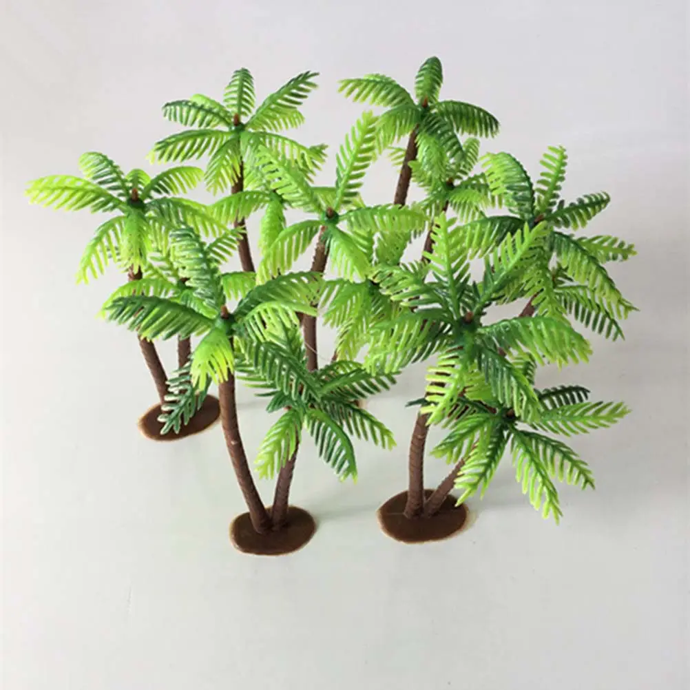 

24Pcs Mini Coconut Tree for Micro Landscape Decor Bonsai Craft DIY Terrarium Garden Plastic Palm Plants Home Greenery