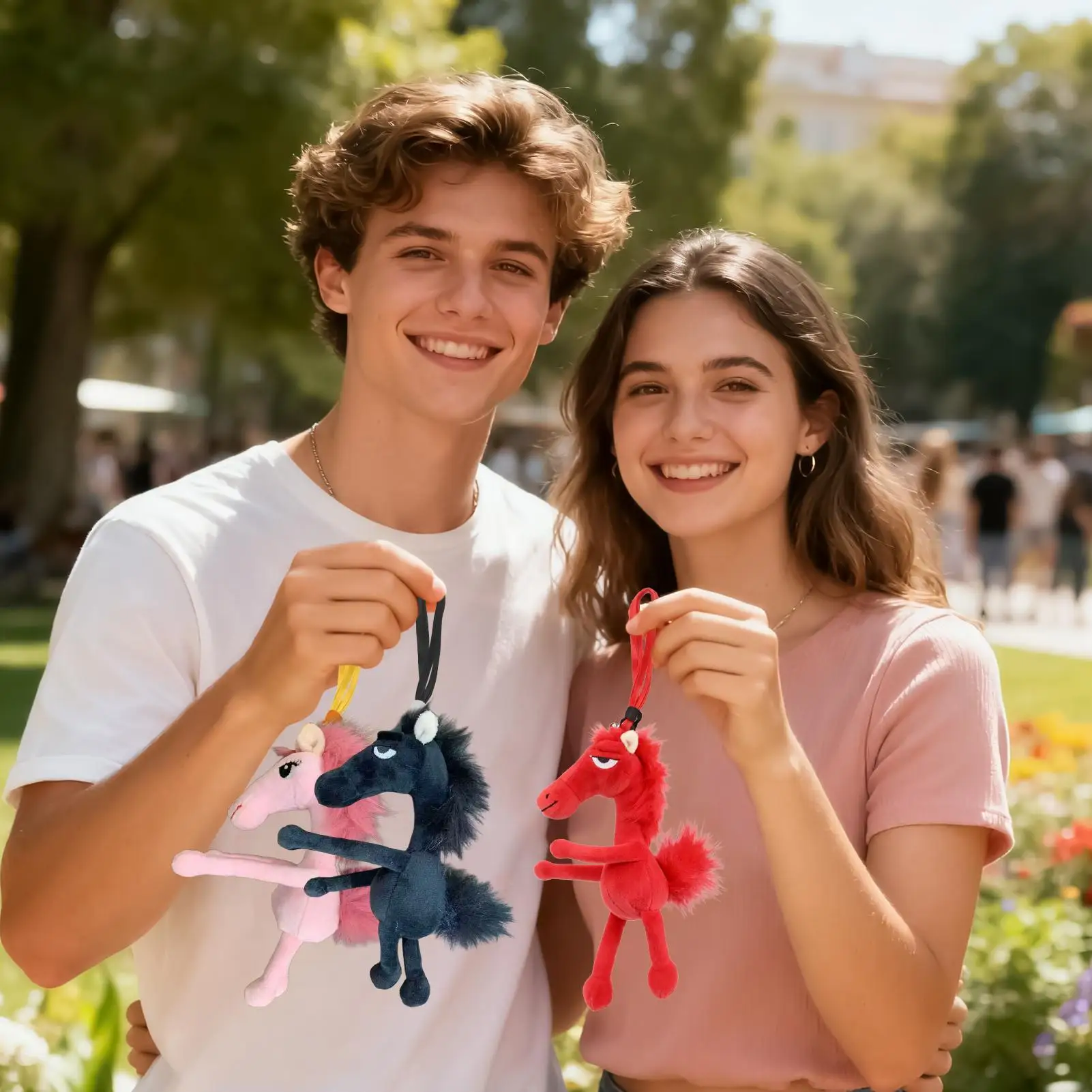 

2026 Chinese Mascot Horse Plush Soft Cute Chinese Animal Keychain Horse Stuffed Animal For Cars Bags Dining Tables Shop Home