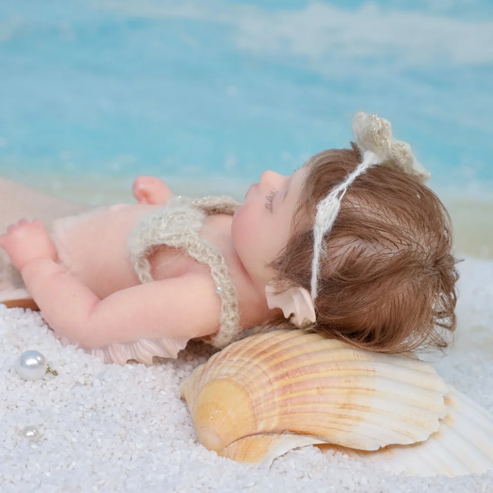 Cloveray 12 بوصة واقعية كامل الجسم سيليكون دمية لينة الصلبة النوم حورية البحر سيليكون دمية عالية الجودة هدية الفن الأصلي