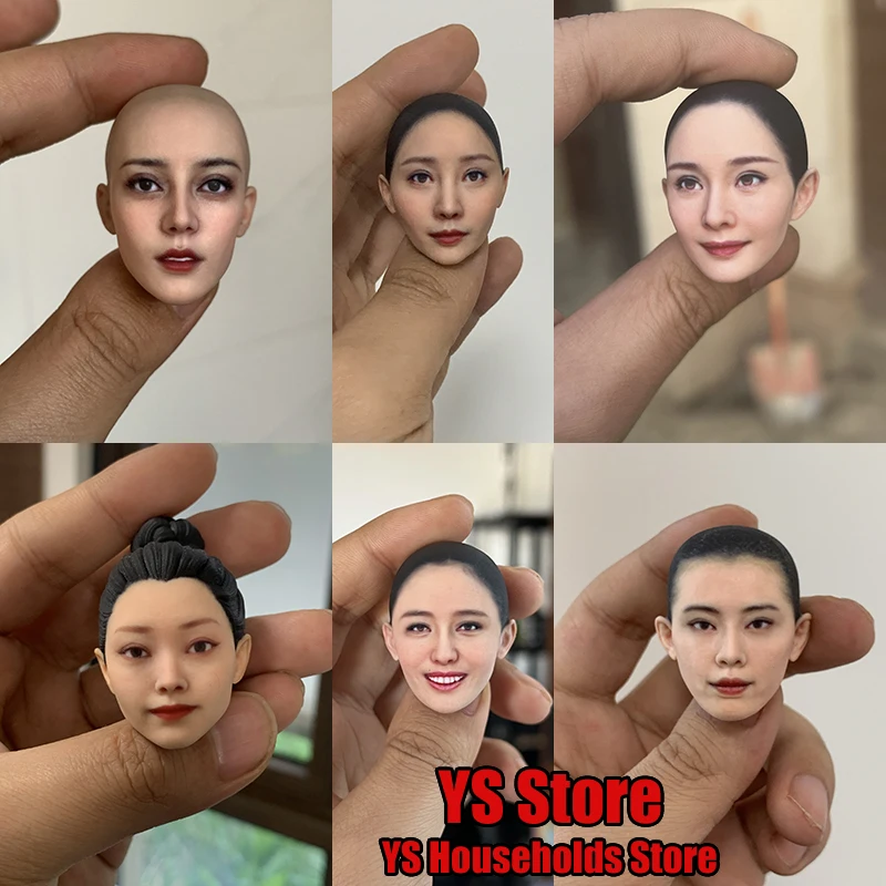 

1/6 Chinese Female Actor Liliya Mi Yang Joey Wong Ada Dilraba Beauty Painted Bald Head Sculpt Ruoruo Anicent Model For 6" Body