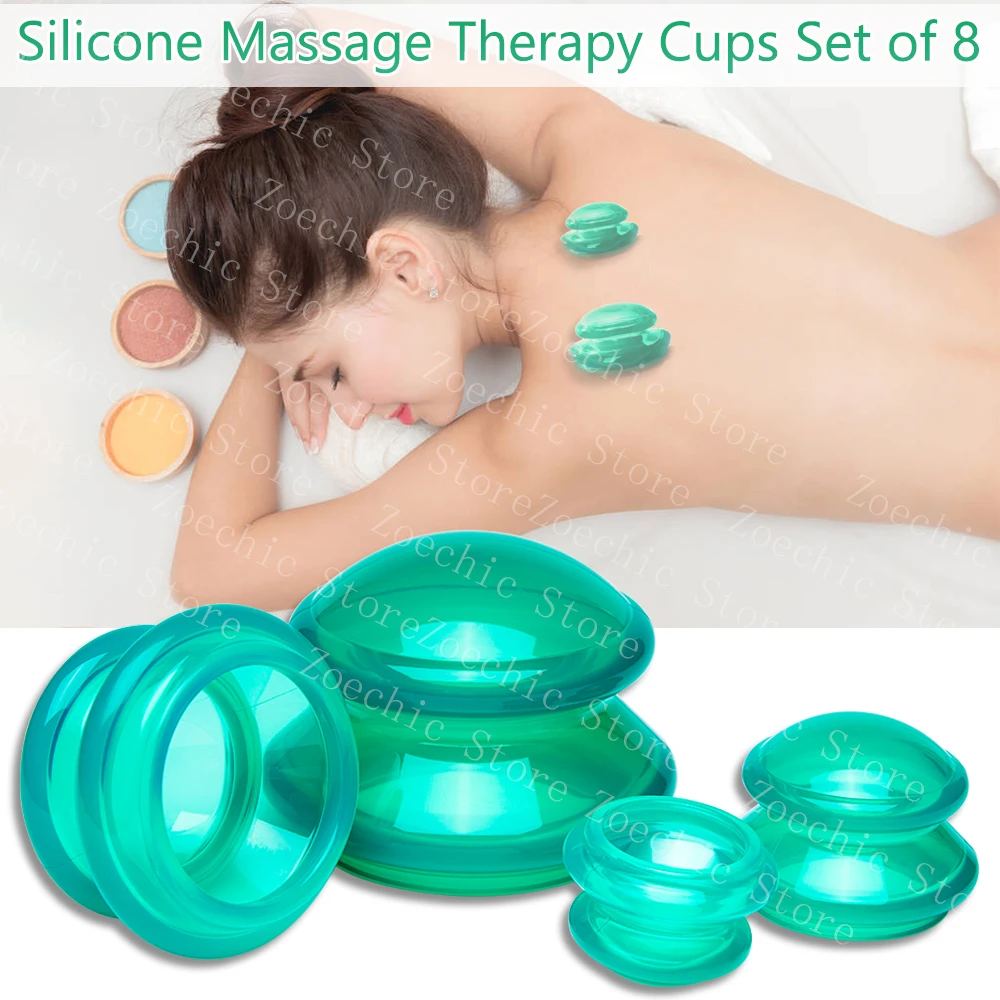 Silicone Suction Cup Vacuum Massage Anti-Cellulite Body Slimming Cupping Therapy Set Gua Sha Skin Lifting Physiotherapy Massager