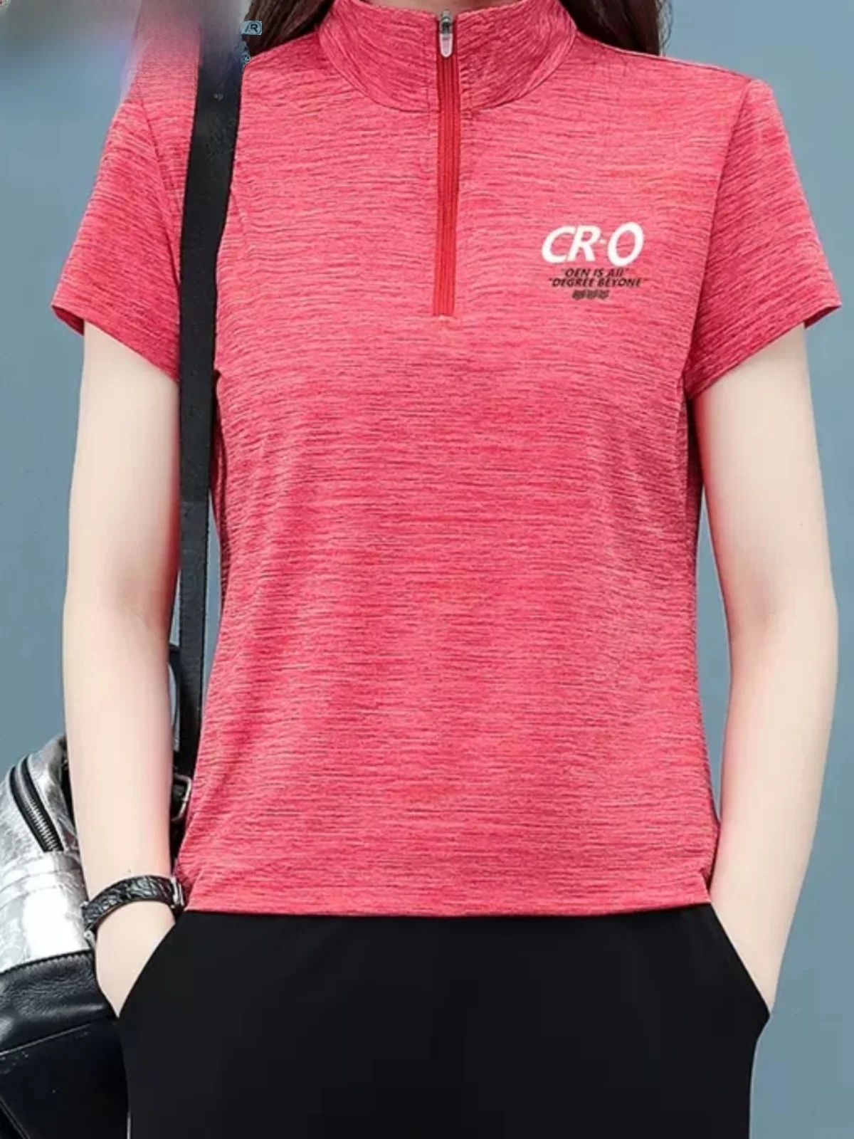 아이스 실크 여성용 티셔츠 러닝 스포츠 피트니스 엄마 여름옷 2024 신상 중년 여성 루즈핏 상의