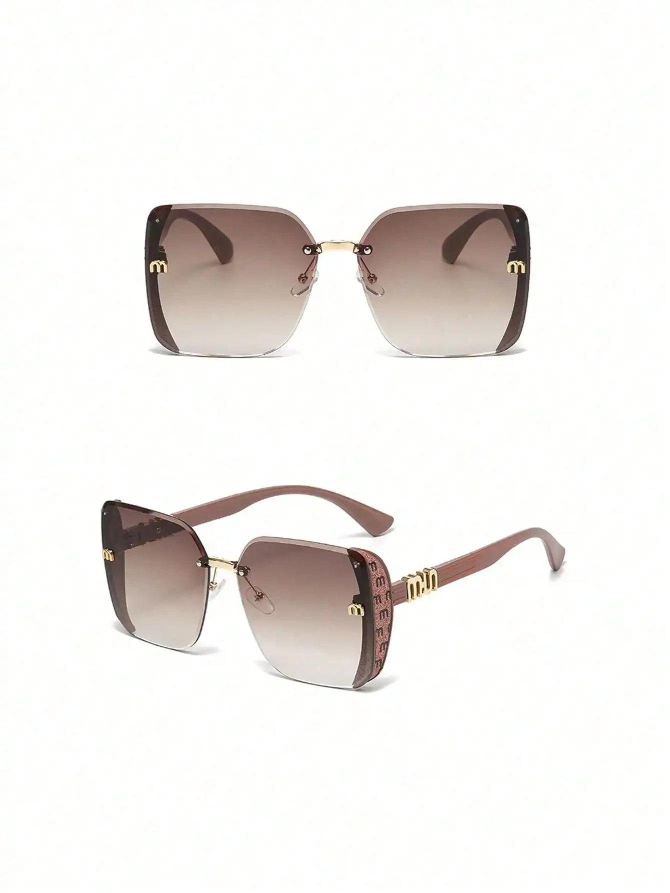 1pc Luxury Square Frame Fashion Glasses, European & American Style Versatile Glasses For Women image 5