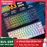 IROK ND63 Max ND63 Ultra ND68 Pro teclado mecánico magnético para juegos 60% diseño RT0.001mm 8K 0,125 ms teclado de jugador con cable de retardo