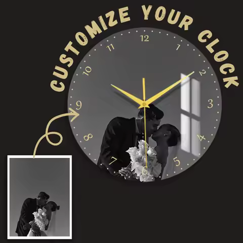 [customized]Print Your Photos on the Clock, Wall Art Clock, Quartz Clock,Silent Clock, idea gift 12/14inch