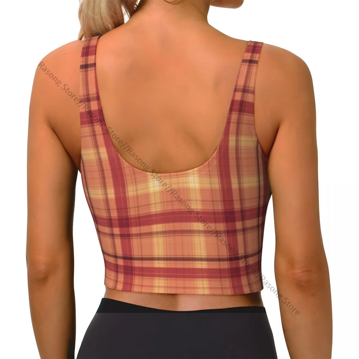 Women Sexy Sports Vest Stripe Geometric Background Female Streetwear Sport Lingerie Tee Crop Top