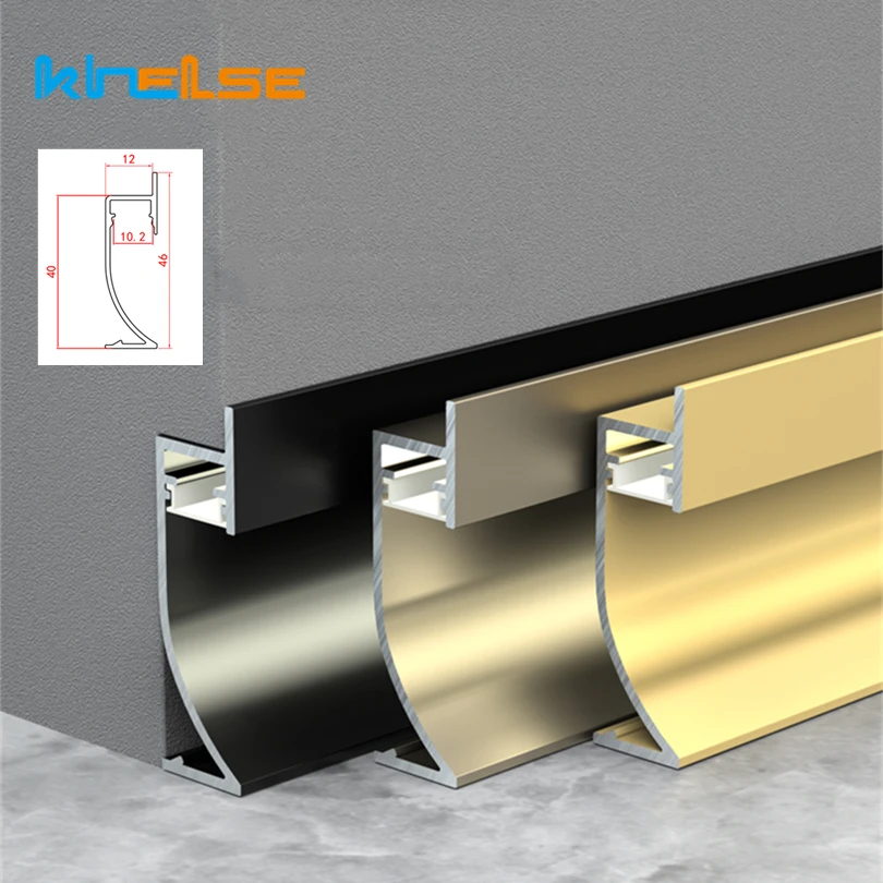 Plinthe LED Profilé D.lique, Barre Lumineuse, Canal, Plinthe Murale, Bande de Couloir, Lampe Linéaire, H40, 50, 65mm, 0.5m, 1m