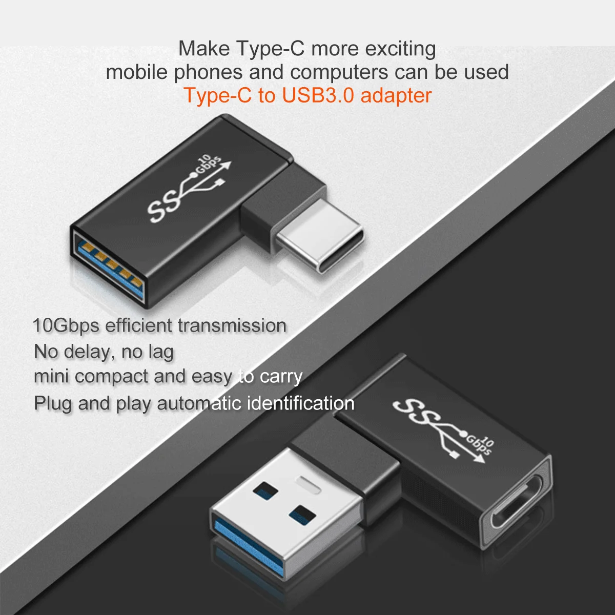 Tarrahaw OTG Adapter USB Male to Type-C Female PD Elbow High-speed Transmission Type-C to Usb3 0 Female Converter Gadgets Cables