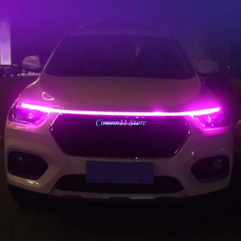 Y1UB 180cm Length Waterproof Car Hood LED Light Strip Auto Daytime Running Light Through-type Front Headlight