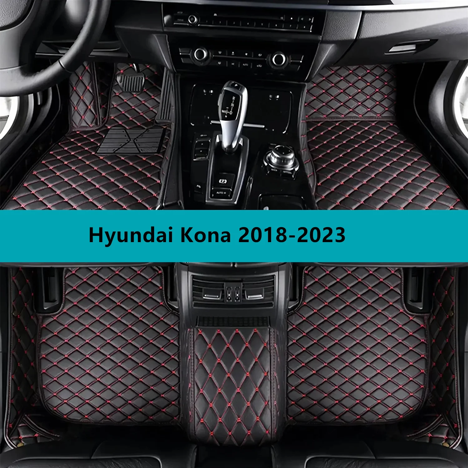 

Полный комплект автомобильных ковриков для Hyundai Kona 2018-2023, кожаные коврики для автомобилей, коврики, автомобильные аксессуары