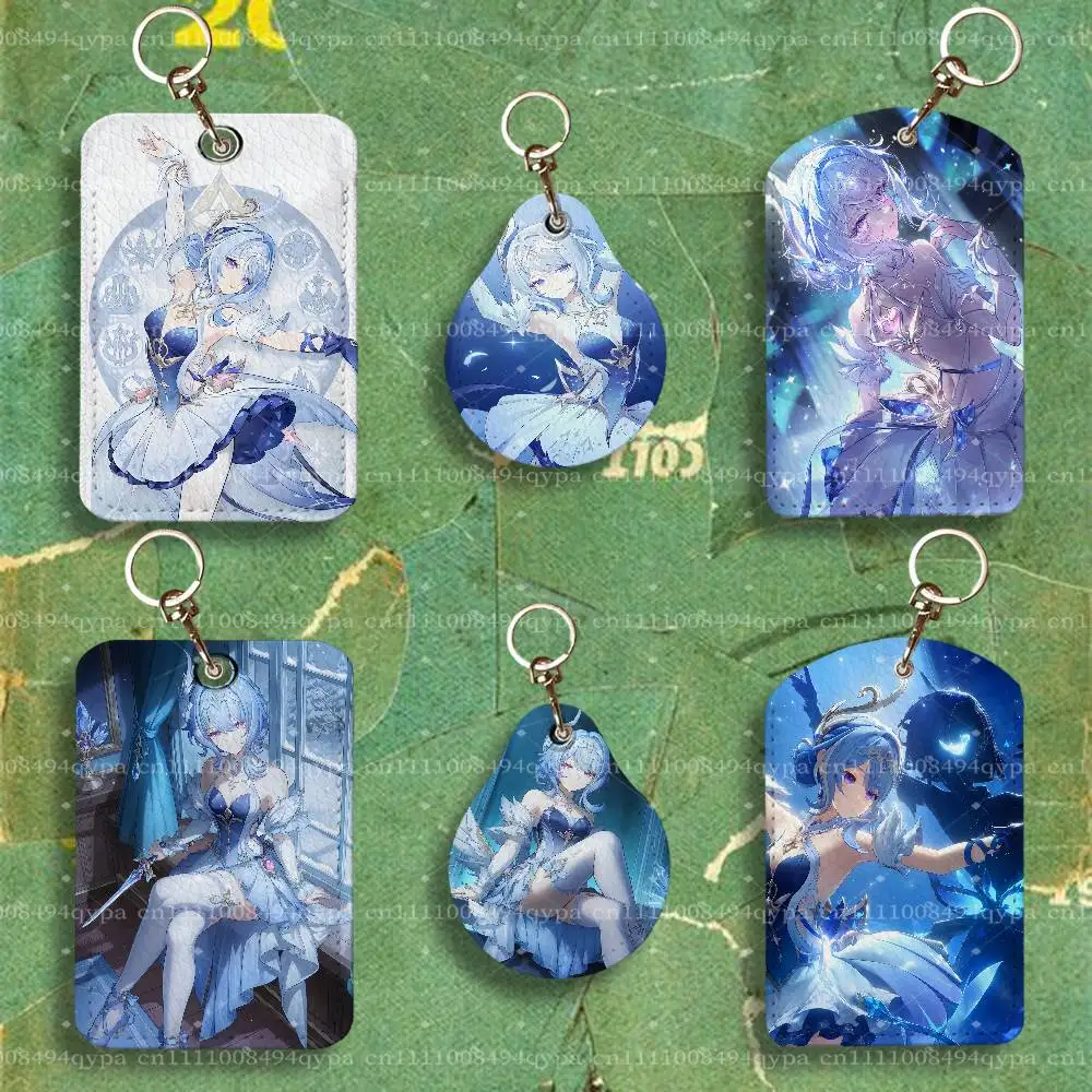 Odette G-Genshin Impact Keychain Card Holder Leather Keeps ID Cash Keys Cards Ready for Work, School, Travel Daily Errands