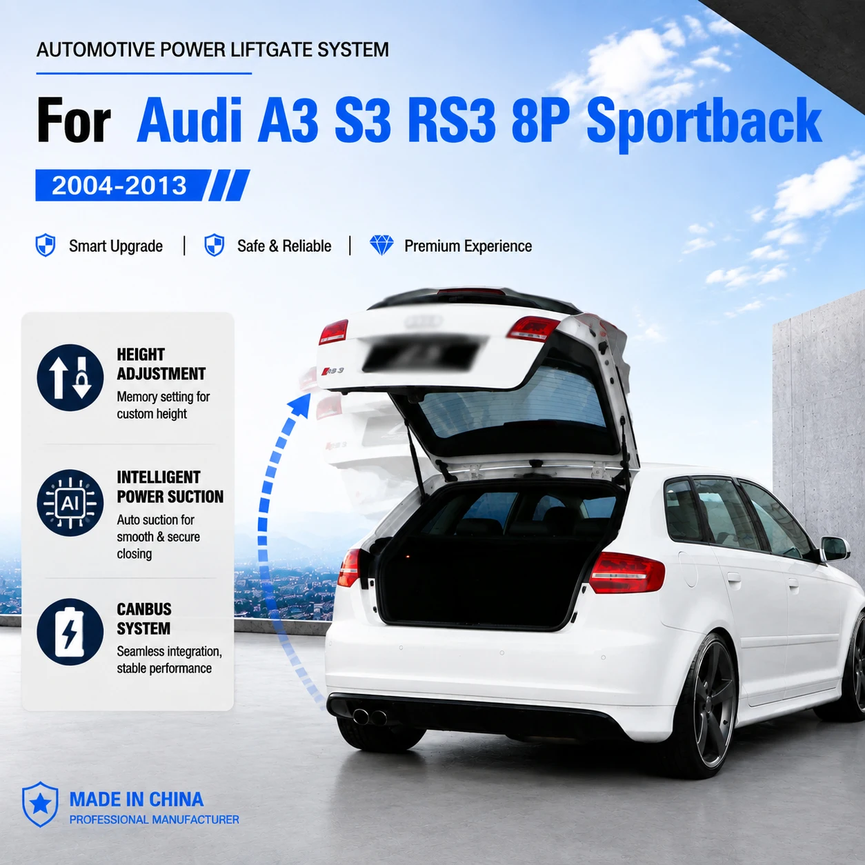 For Audi A3 S3 RS3 8P Sportback 2004-2013 Electric tailgate automatic suction locks suitable Trunk modification system