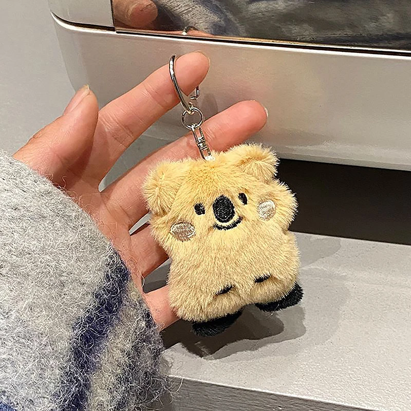 New Cute Plush Koala Keychain Toy Stuffed Animal Koala Doll Toys Imitation Rabbit Fur Fluffy Backpack Bag Pendant Girl Gifts