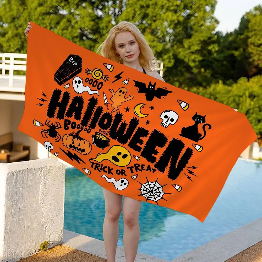 Halloween Theme Microfiber Beach Towel Absorbent Quick dry Soft Yoga Swimming Resort Mountain Climbing Towel