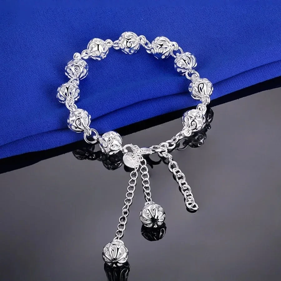 100% 925 Sterling silver Beautiful bracelets noble top pretty fashion Wedding Party cute lady nice Ball women bracelet jewelry