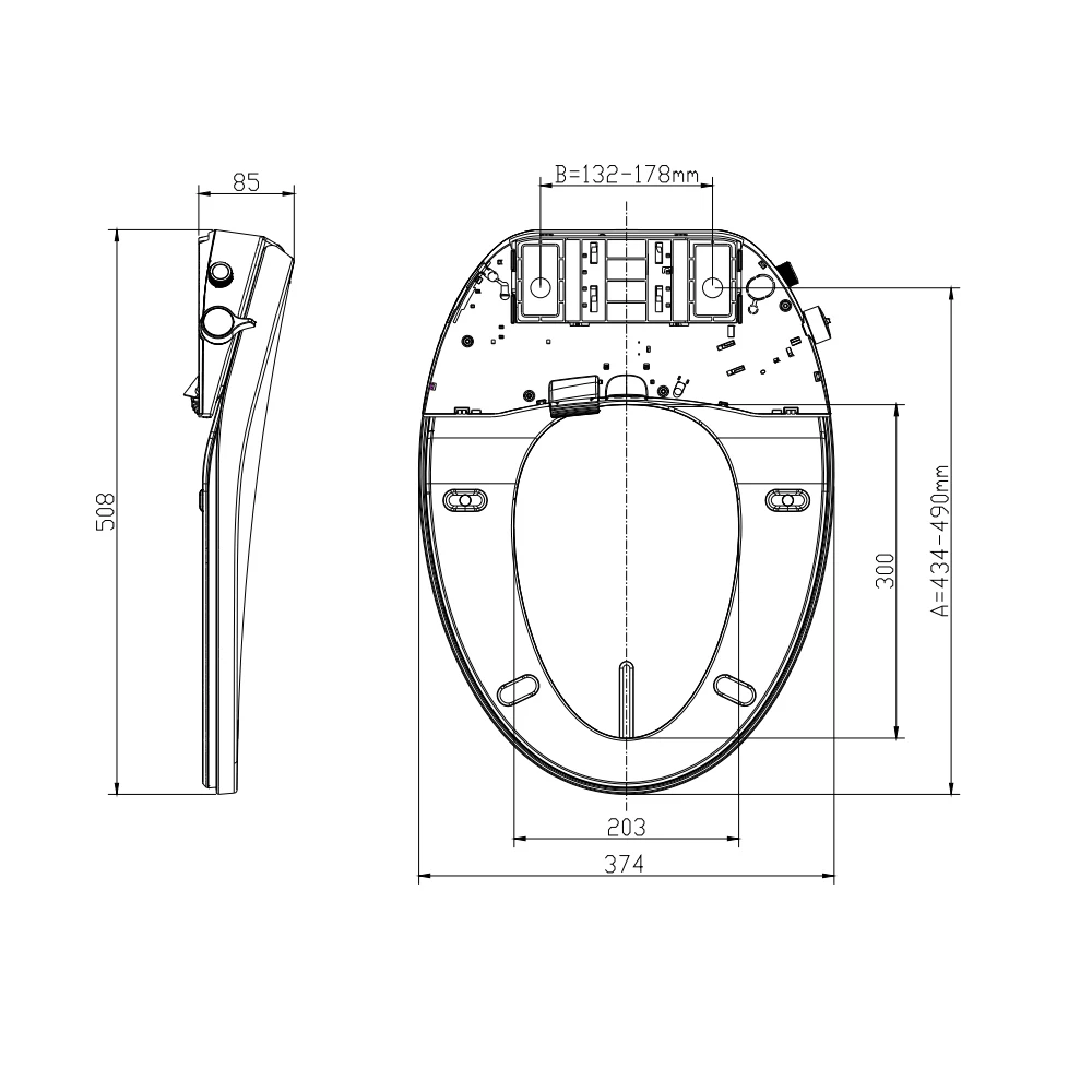 Home Plastic Female Intelligent Heating Smart Bidet Toilet Seat With Temperature