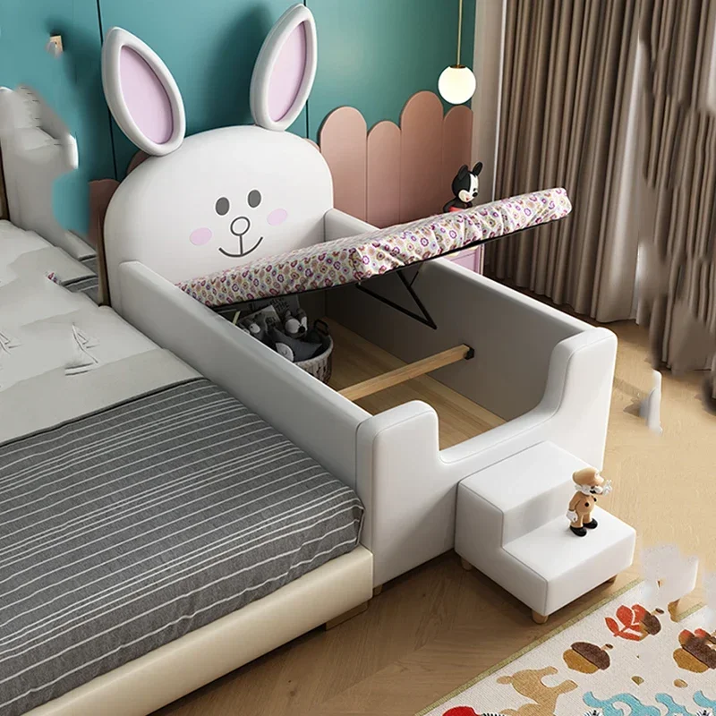 

European Bedroom Double Bed Soft Waterproof Kawaii Small Girl Modern Beds Single Kids Luxury White Camas De Dormitorio Furniture