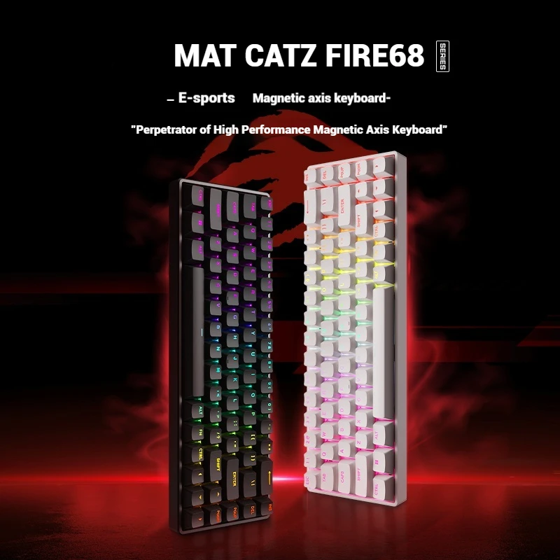 Mat Catz Fire68/Fire68pro Esports Magnetic Axis Keyboard 68 Key Low Latency Full Key Hot Swaddable Rgb Aluminum Gaming Keyboard