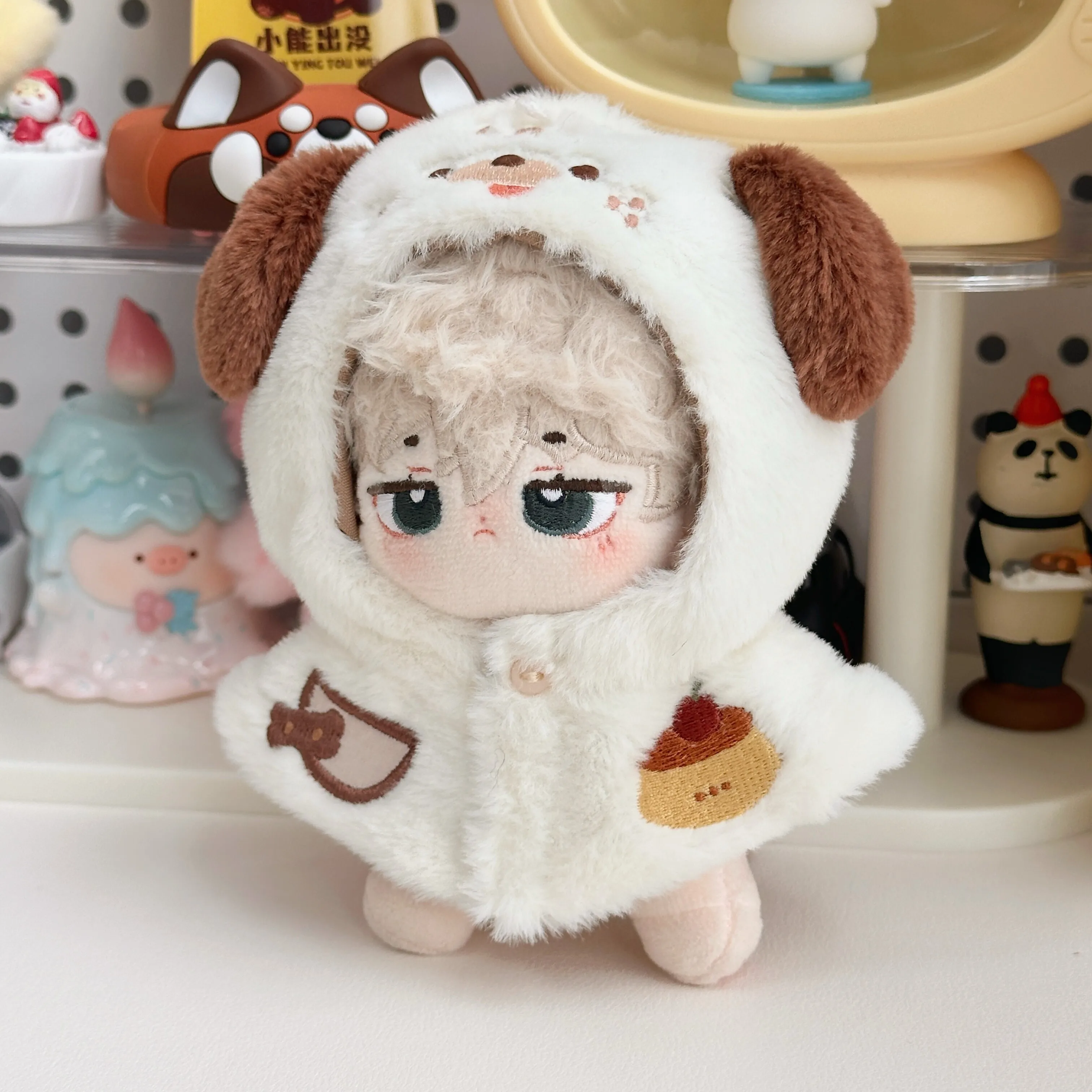 Ropa de muñeca de algodón con capa de animal pequeño, muñeco de peluche labubu, artículo de ropa de pato Koala, 10cm